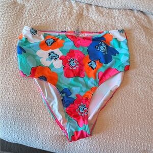 Brand new. Floral High-Waisted Bikini Bottom. XL.